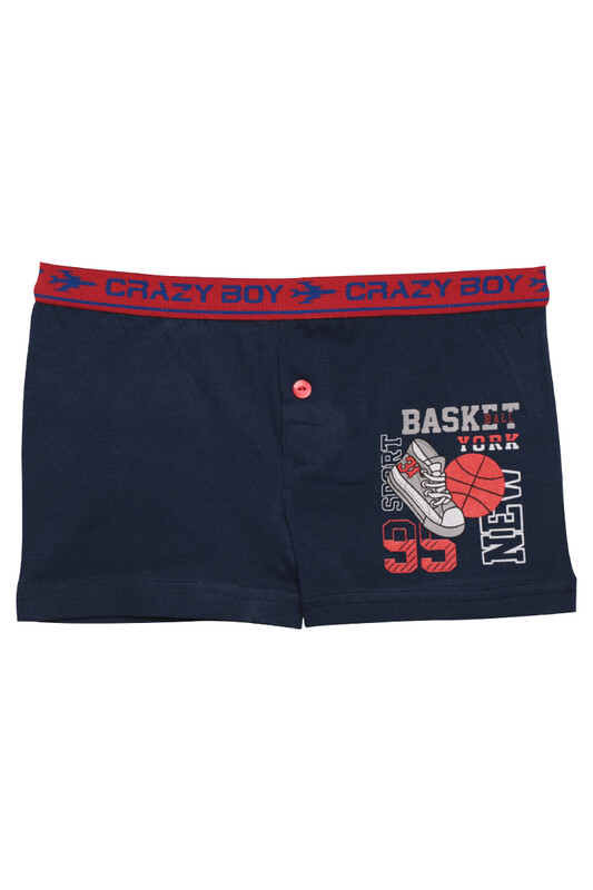 TUTKU - Tutku Basket Yazılı Erkek Çocuk Boxer 253 | Lacivert