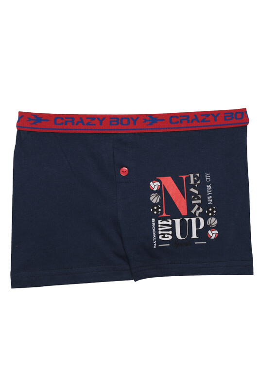 TUTKU - Tutku Gıve Up Baskılı Erkek Çocuk Boxer 253 | Lacivert