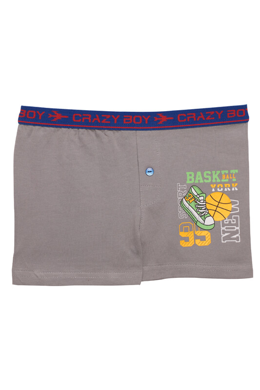TUTKU - Tutku Basket Yazılı Erkek Çocuk Boxer 253 | Gri