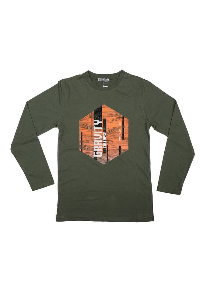 Yuvarlak Yaka Uzun Kollu Erkek Çocuk Sweat 420793 | Yeşil