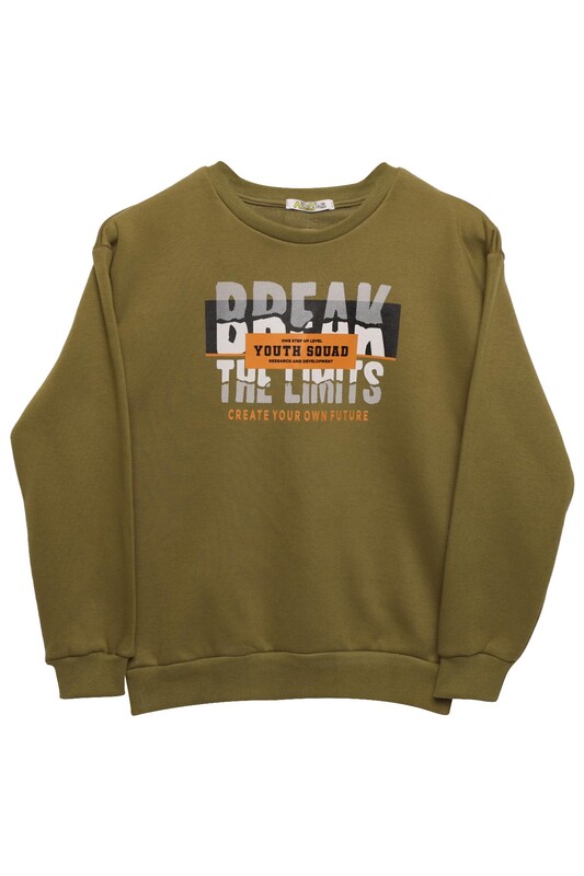 ALG - Şardonlu Erkek Çocuk Sweatshirt 423773 | Haki