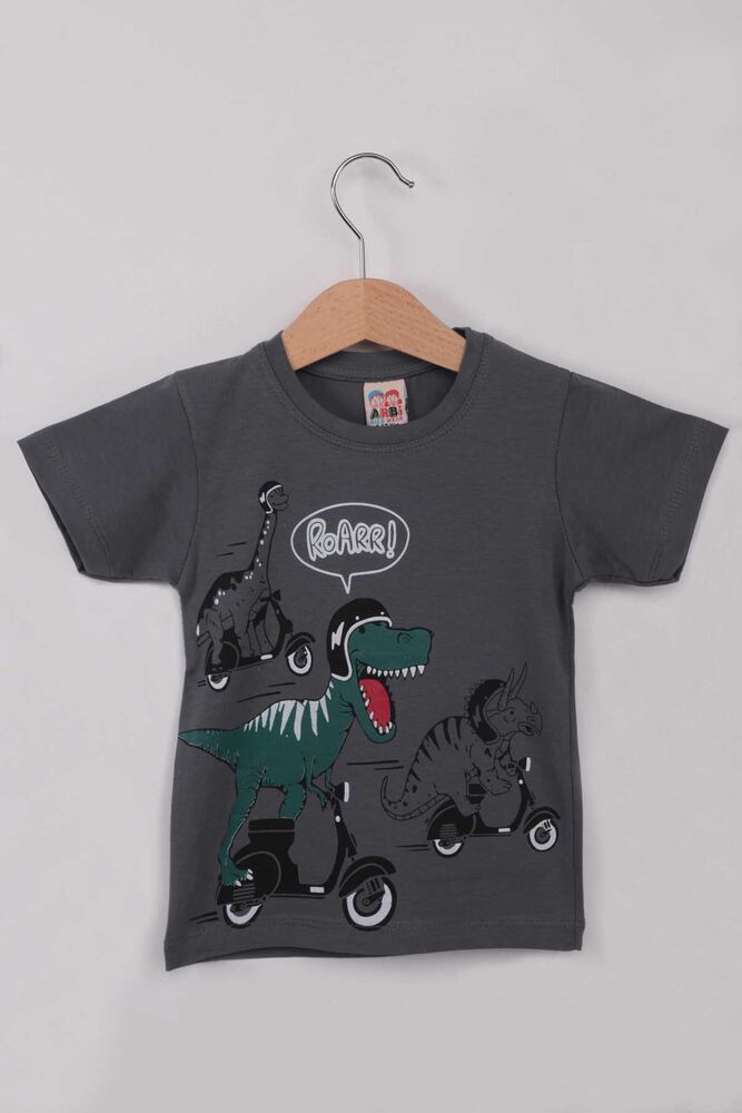 Baskılı Erkek Çocuk Tshirt 5588 | Koyu Gri