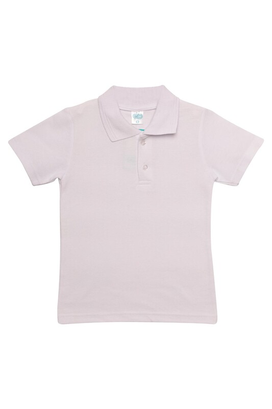 MIZIKA - Kısa Kollu Çocuk Lacoste Tshirt | Beyaz