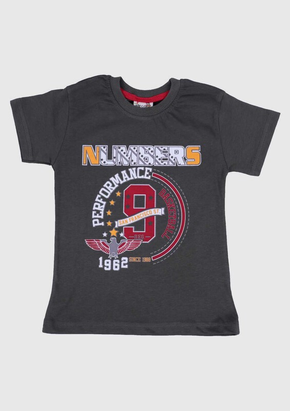 WALOX - Baskılı Kısa Kollu Erkek Çocuk T-shirt 004 | Haki