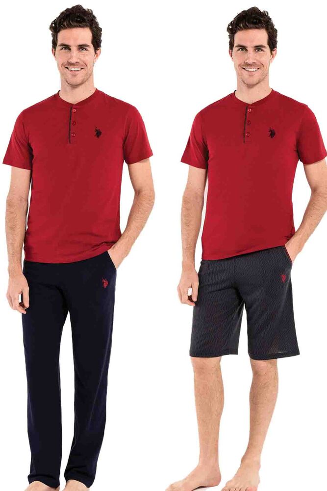U.S. Polo Erkek Pijama Takımı 3'lü 12005 | Bordo