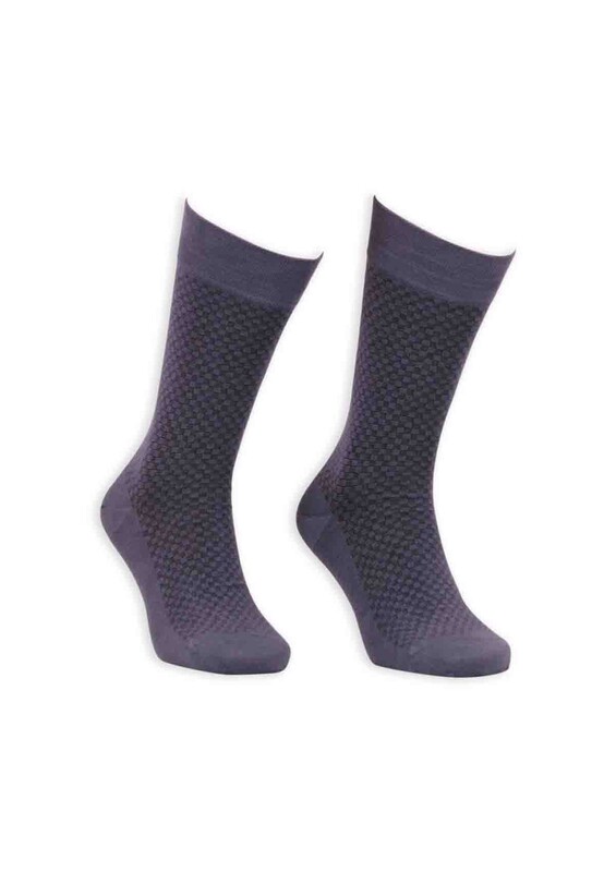 Bordo - Bordo Bambu Dikişsiz Erkek Çorap EBK1004 | Füme