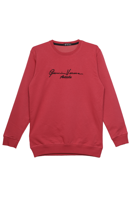 By Twens - 2 İplik Erkek Sweatshirt 9008 | Vişne