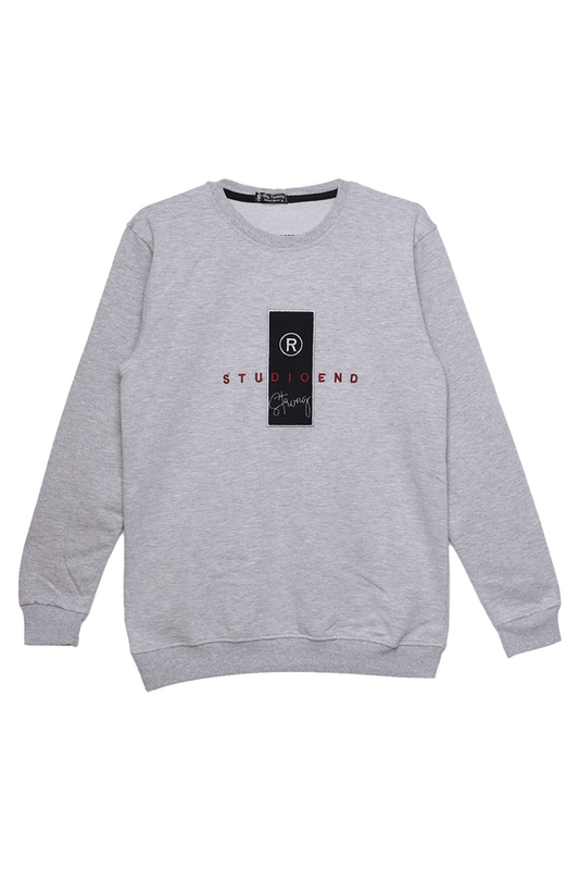 By Twens - 2 İplik Kompak Erkek Sweatshirt 9008-1 | Gri