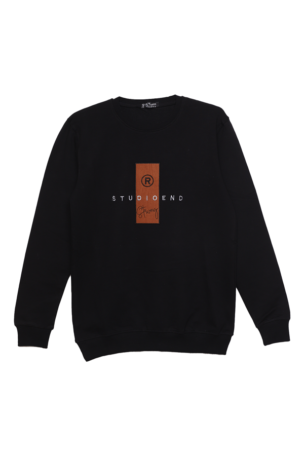 2 İplik Kompak Erkek Sweatshirt 9008-1 | Siyah