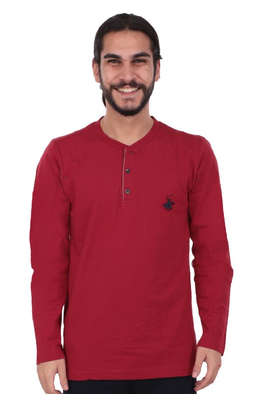 Polo Clup Pijama Takımı 881 | Bordo - Thumbnail