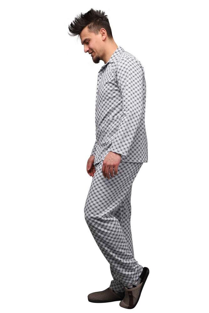 Gömlek Yaka Düğmeli Erkek Pijama Takımı 0214 | Gri