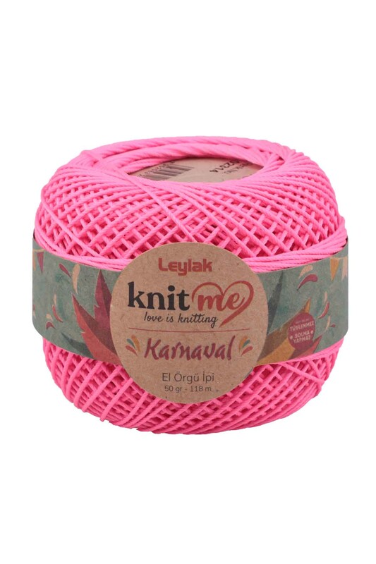 LEYLAK - Knit me Karnaval El Örgü İpi Neon Pembe 02314 50 gr.