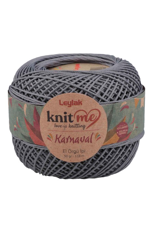 LEYLAK - Knit me Karnaval El Örgü İpi Koyu Gri 08097 50 gr.