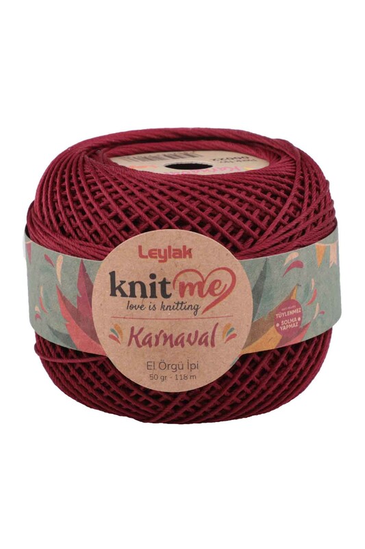 LEYLAK - Knit me Karnaval El Örgü İpi Açık Bordo 00022 50 gr.