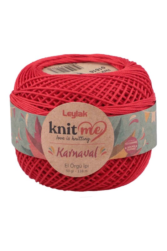 LEYLAK - Knit me Karnaval El Örgü İpi Kırmızı 01616 50 gr.