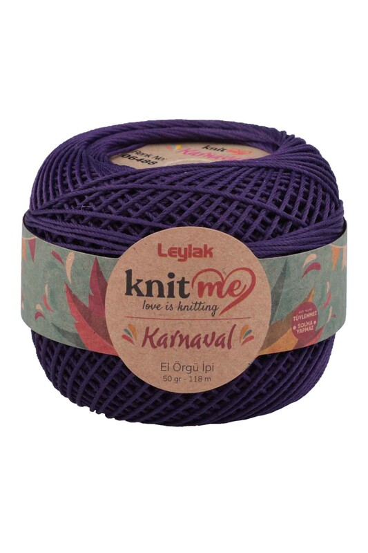 LEYLAK - Knit me Karnaval El Örgü İpi Patlican Moru 06488 50 gr.