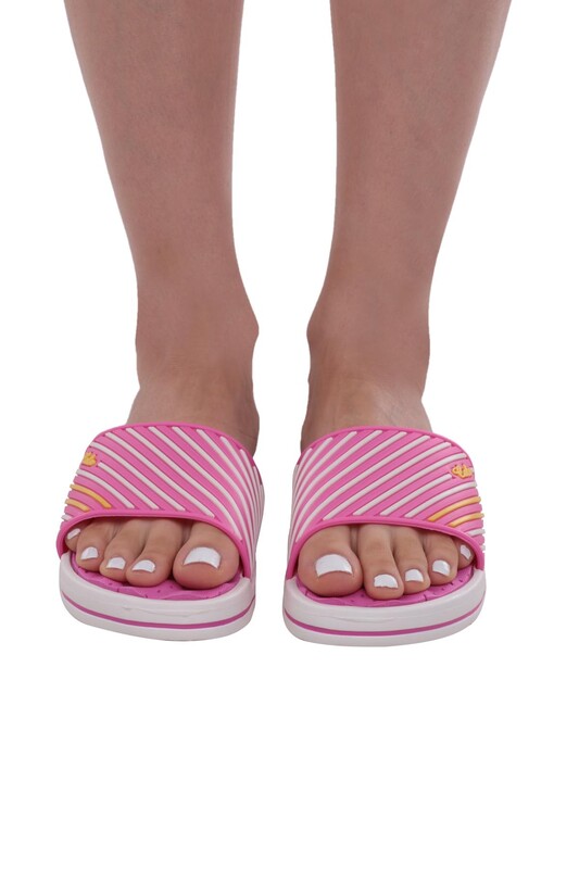 Ортопедические тапочки в полоску 1131/розовый - Thumbnail