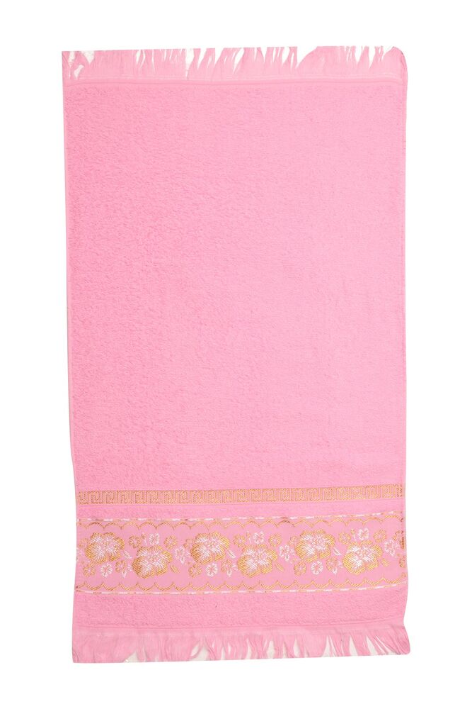Simli Jakarlı El ve Yüz Havlusu 50*90 | Pembe