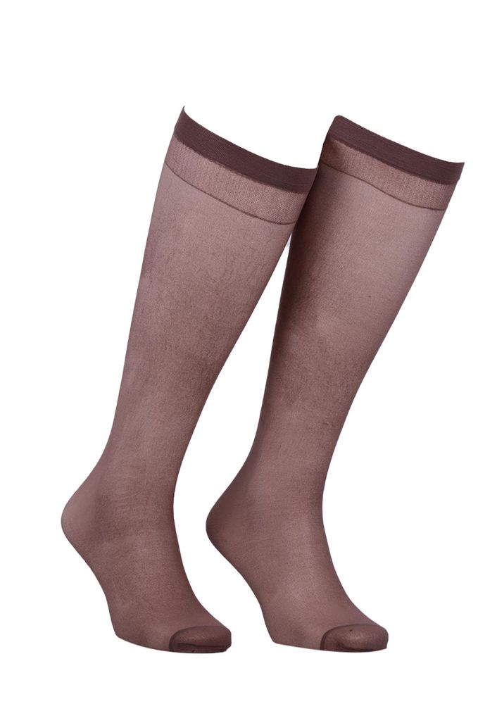 Müjde Thin Elastic Socks 20 006 | Mink