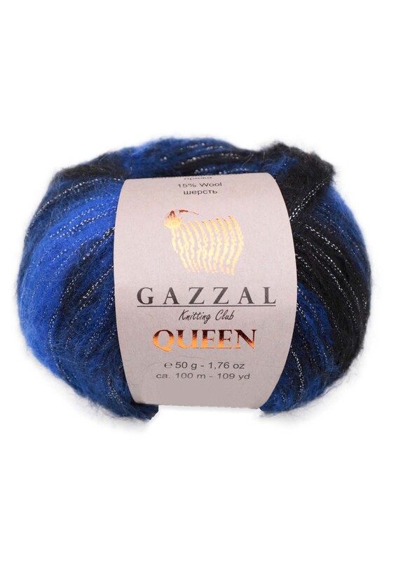 Gazzal - Пряжа Gazzal Queen /Чёрно-синий 2768