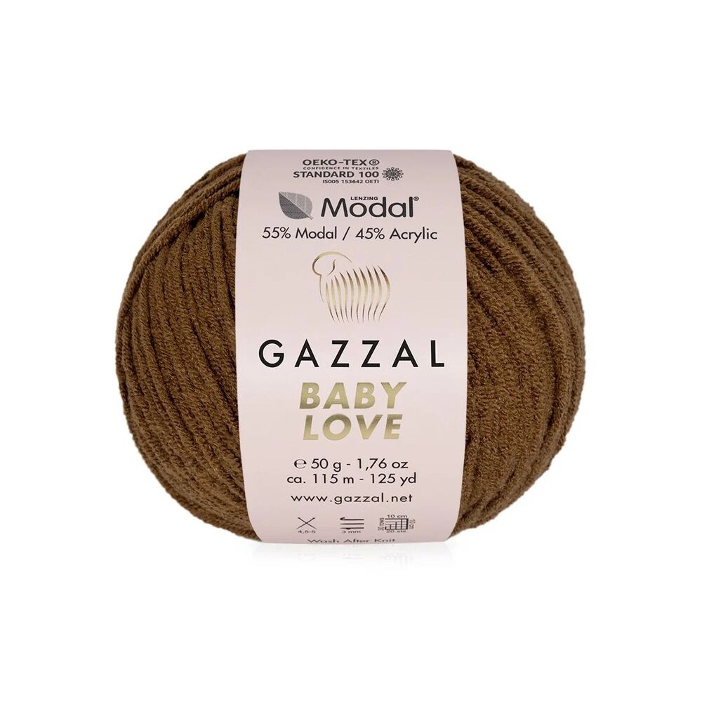 Пряжа Gazzal Baby Love/Коричневый 1626 