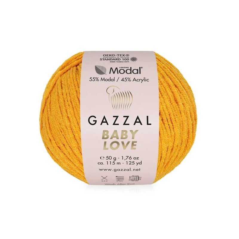 Gazzal - Пряжа Gazzal Baby Love/Горчичный 1605