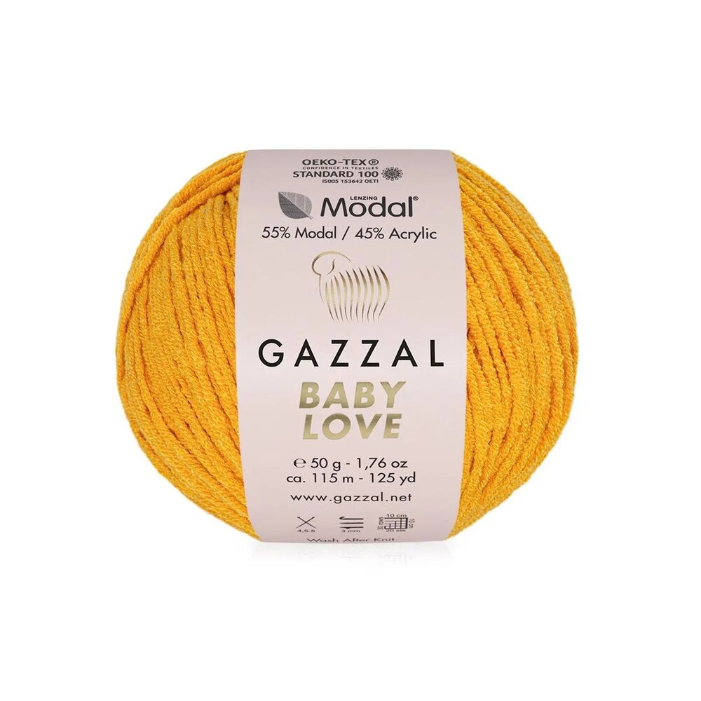 Пряжа Gazzal Baby Love/Горчичный 1605