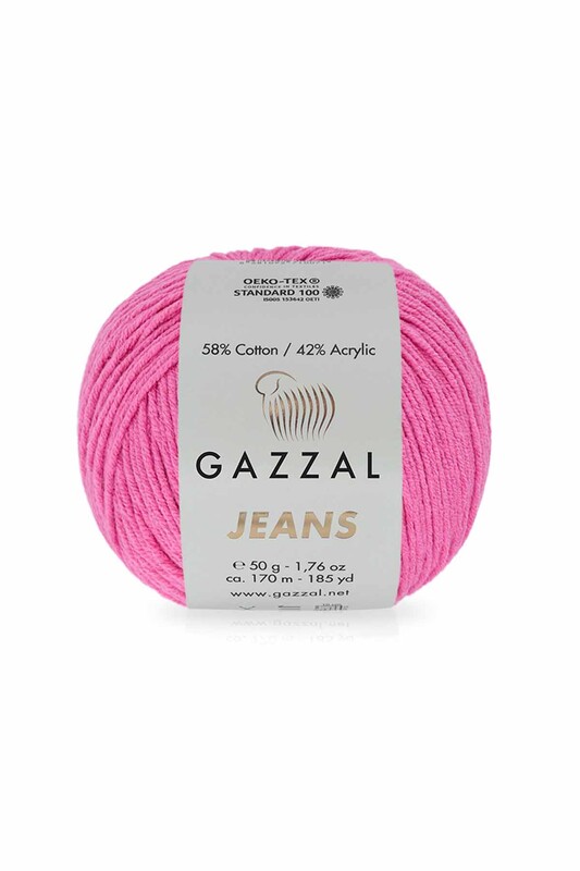 Пряжа Gazzal Jeans /Розовая азалия 1135 - Thumbnail