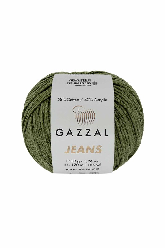 Пряжа Gazzal Jeans /Хаки 1129 - Thumbnail