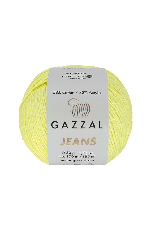 Пряжа Gazzal Jeans 50 г./Жёлтый 1102 - Thumbnail