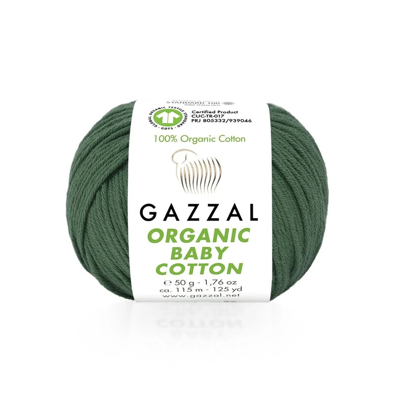 Пряжа Gazzal Organic Baby Cotton/Зелёный 427 - Thumbnail