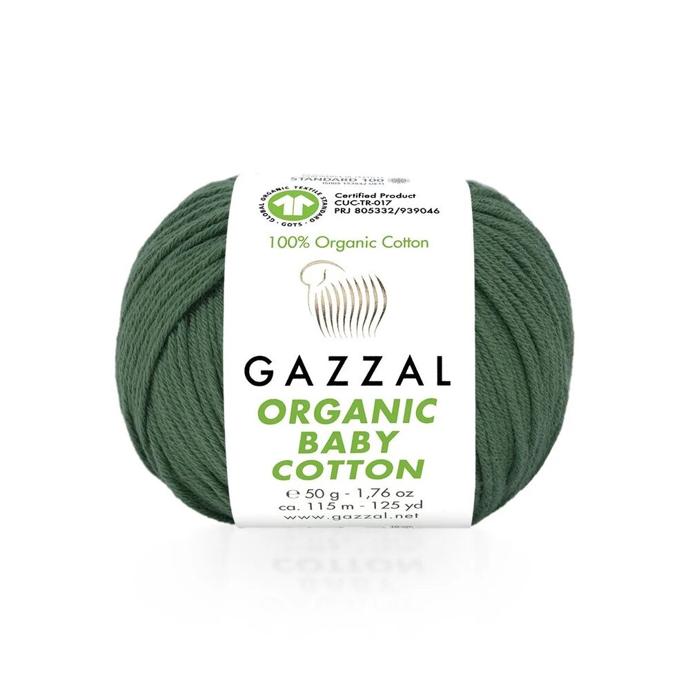 Пряжа Gazzal Organic Baby Cotton/Зелёный 427