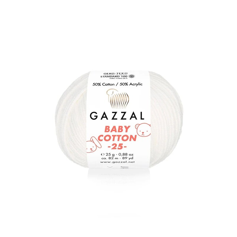 Пряжа Gazzal Baby Cotton 25 /Светлый беж 3410 - Thumbnail