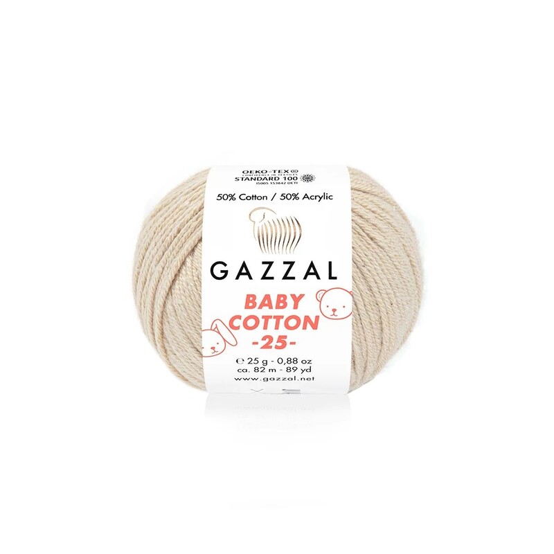 Пряжа Gazzal Baby Cotton 25 /Телесный 3446 - Thumbnail