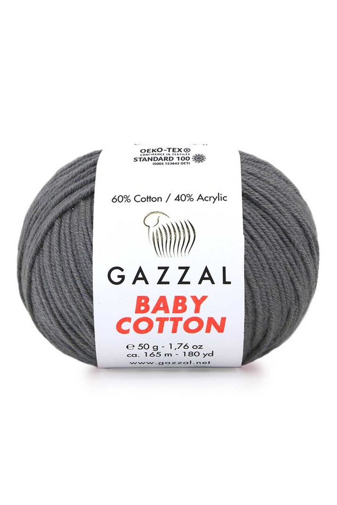 Пряжа Gazzal Baby Cotton /Серый 3450