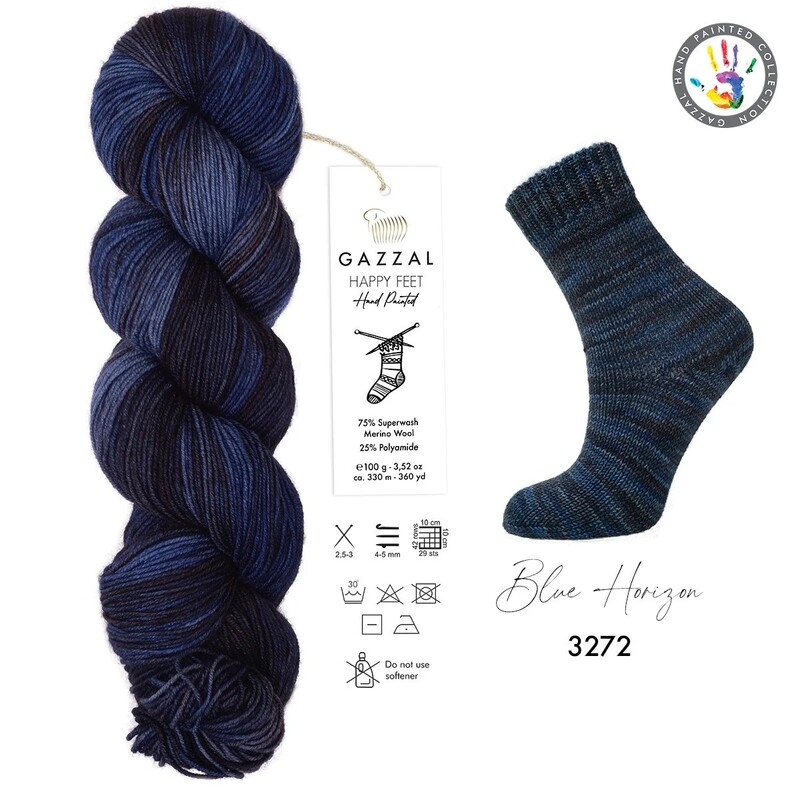 Gazzal - Gazzal Happy Feet El Örgü İpi Mavi Ufuk 3272