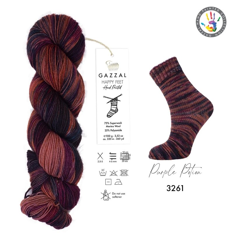 Gazzal - Gazzal Happy Feet El Örgü İpi Mor 3261