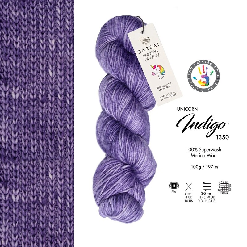 Gazzal - Gazzal Unicorn El Örgü İpi İndigo 1350