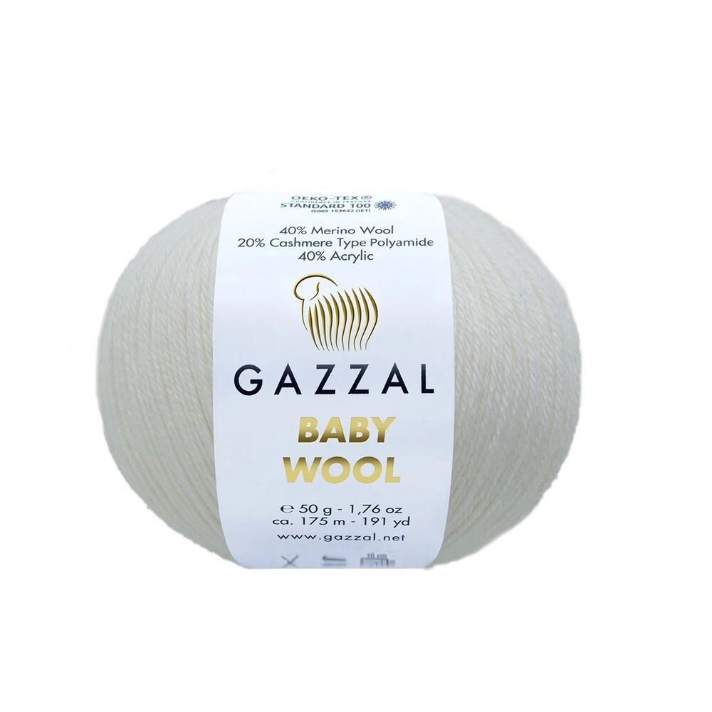 Gazzal Baby Wool El Örgü İpi | Parlak Beyaz 801