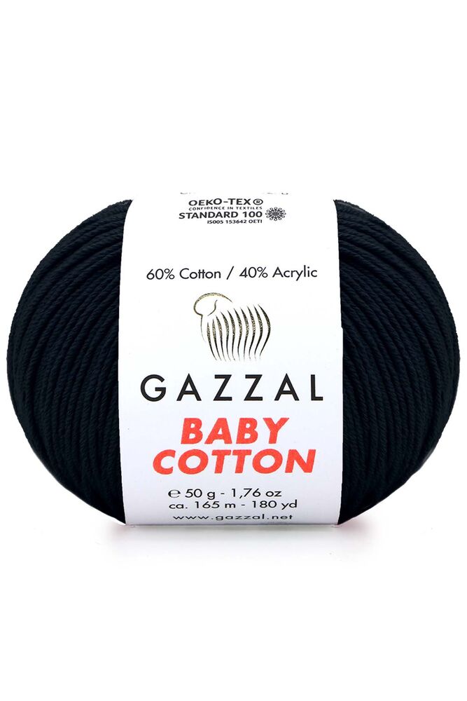 Gazzal Baby Cotton El Örgü İpi Siyah 3433