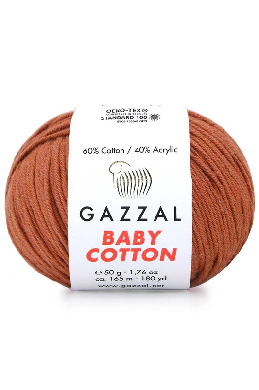 Gazzal Baby Cotton El Örgü İpi Tarçın 3454 - Thumbnail