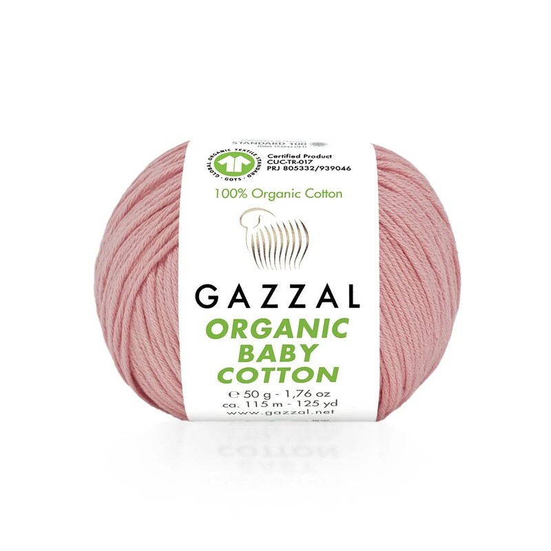 Gazzal Organic Baby Cotton El Örgü İpi Pembe 425 - Thumbnail