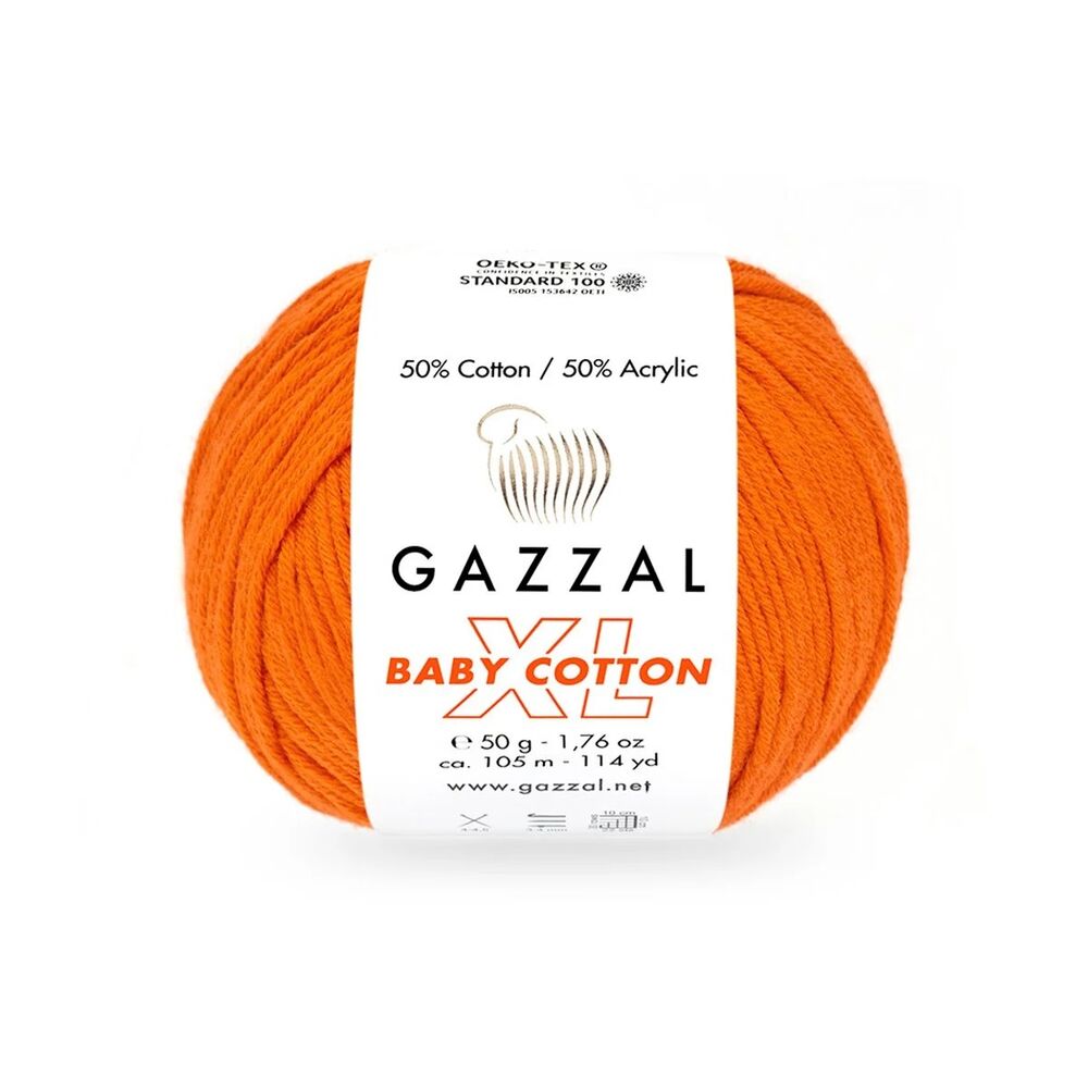 Gazzal Baby Cotton XL El Örgü İpi Canlı Turuncu 3419