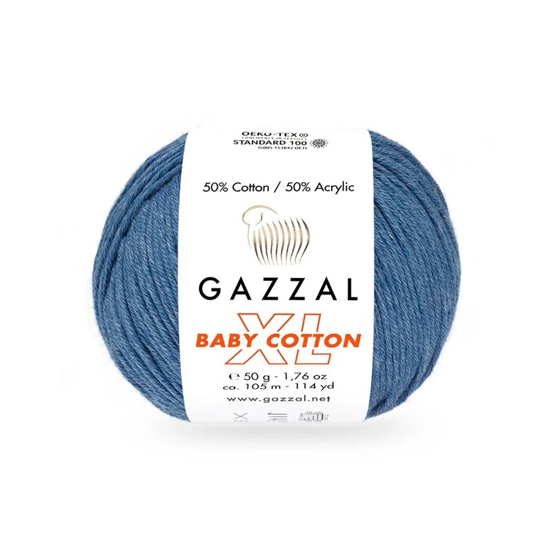 Gazzal Baby Cotton XL El Örgü İpi Kot Mavi 3431 - Thumbnail