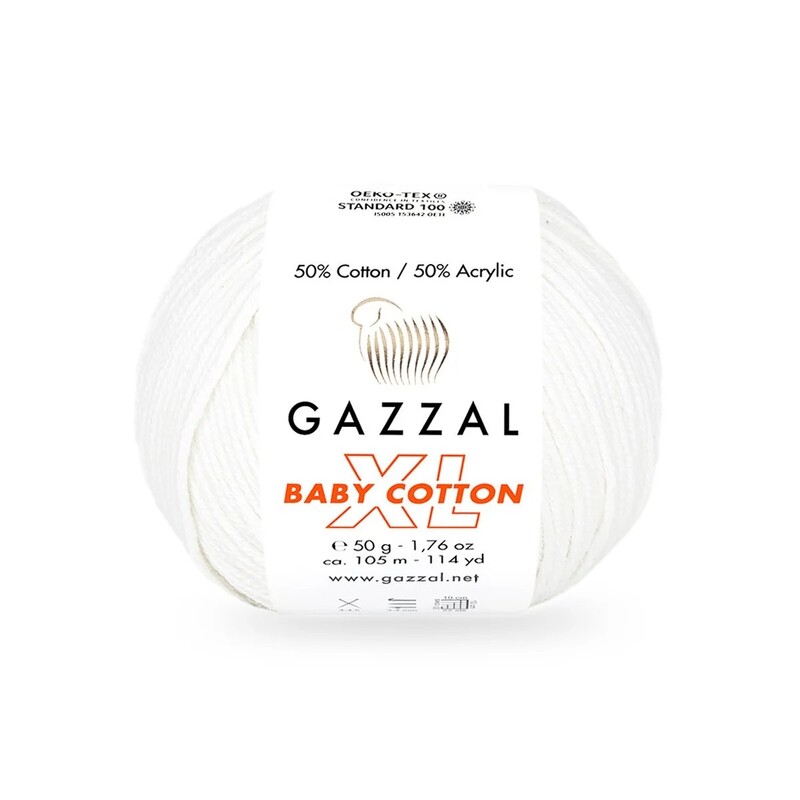 Gazzal Baby Cotton XL El Örgü İpi Kırık Beyaz 3410 - Thumbnail