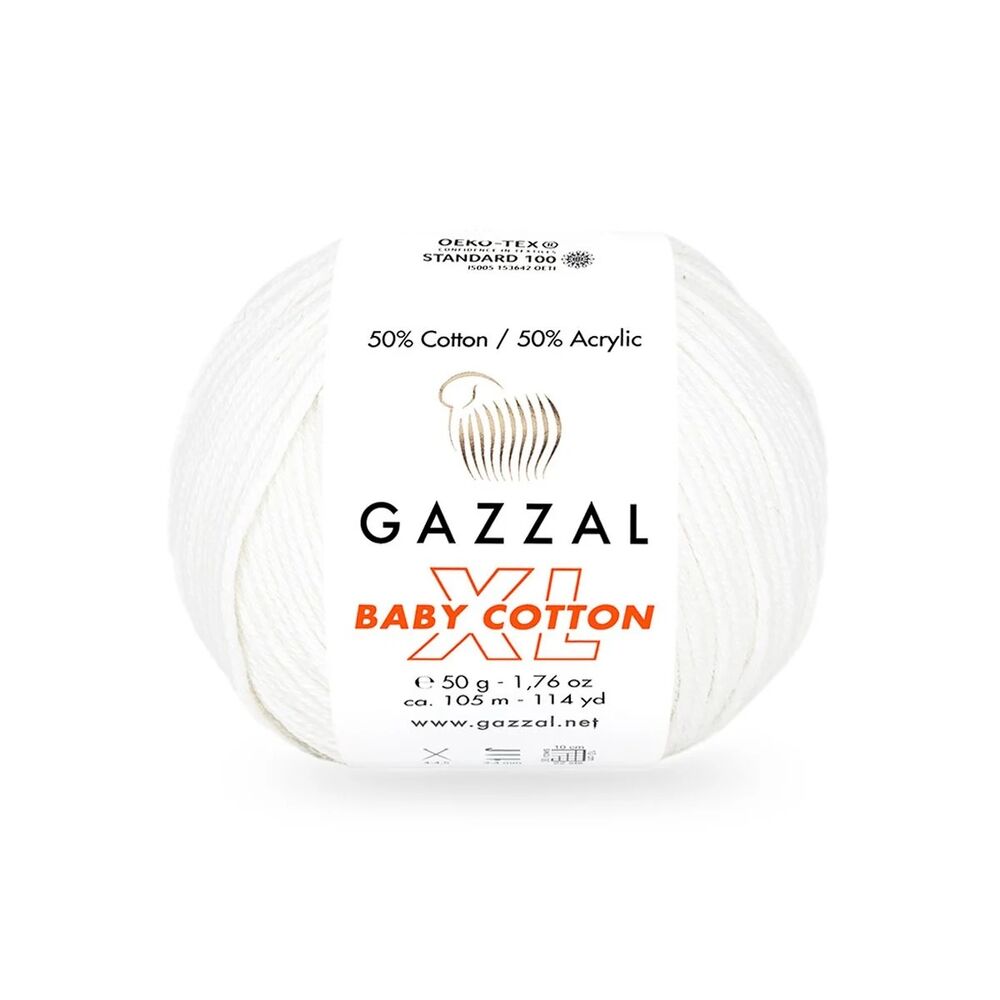 Gazzal Baby Cotton XL El Örgü İpi Kırık Beyaz 3410
