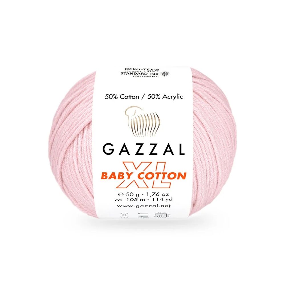 Gazzal Baby Cotton XL El Örgü İpi Açık Pembe 3411