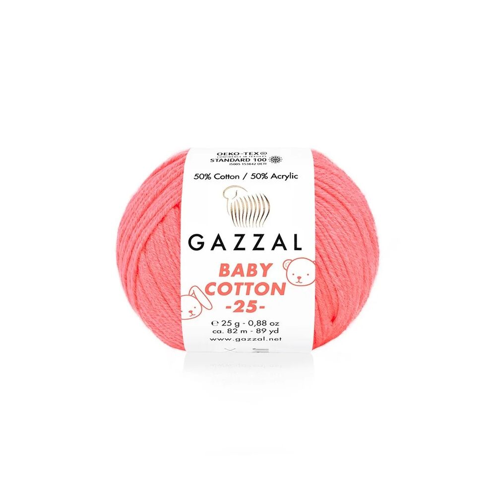 Gazzal Baby Cotton 25 El Örgü İpi Şeker Pembe 3460