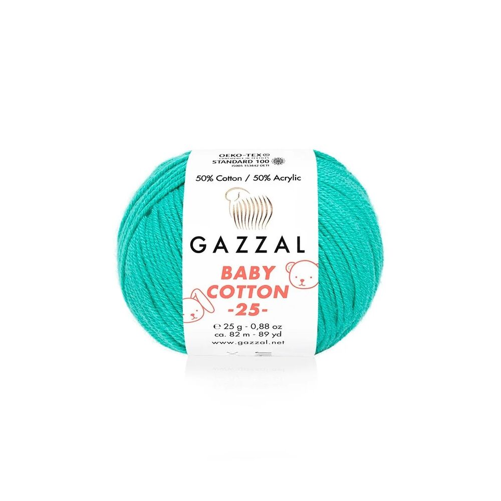 Gazzal Baby Cotton 25 El Örgü İpi Lagün 3426