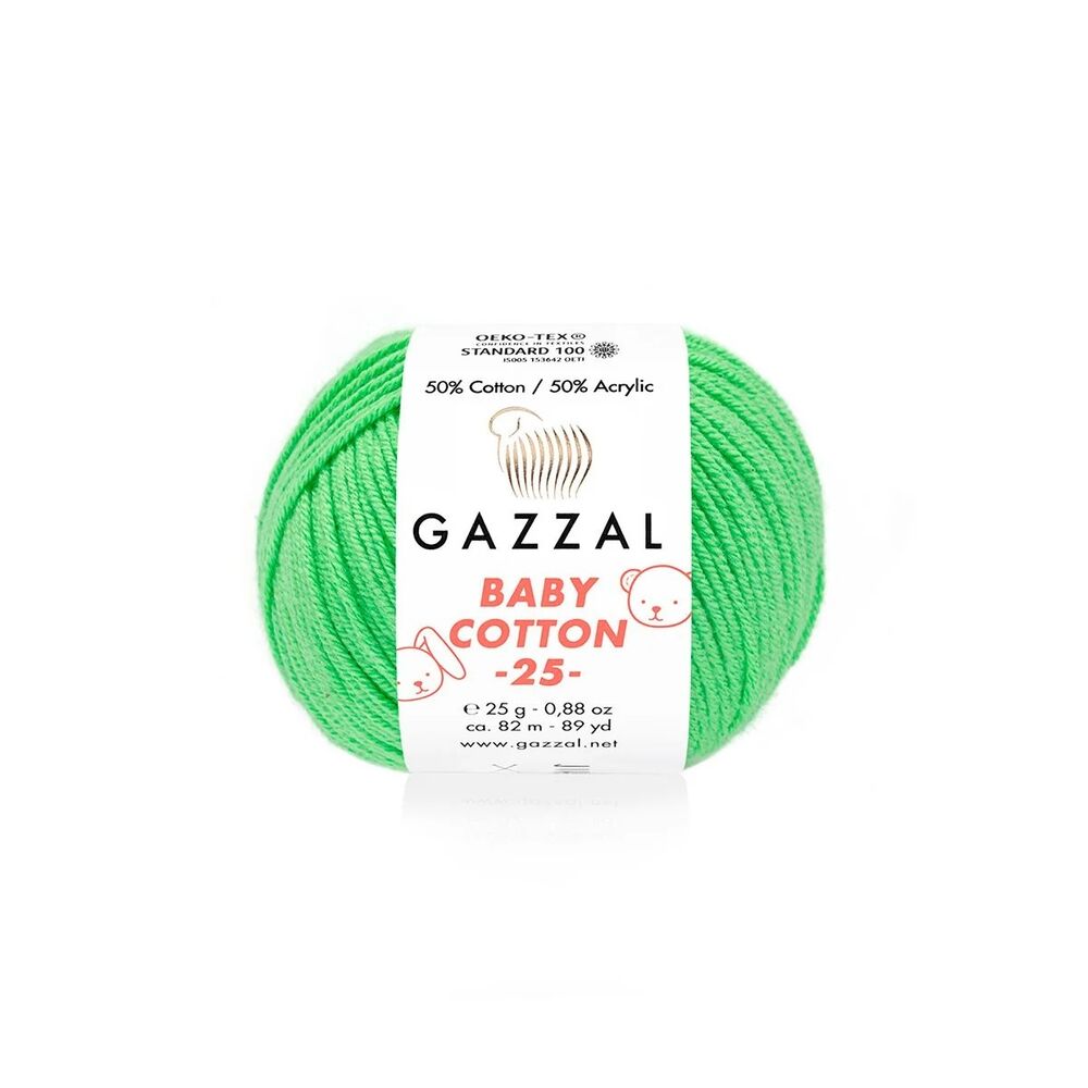 Gazzal Baby Cotton 25 El Örgü İpi Yaz Yeşili 3466